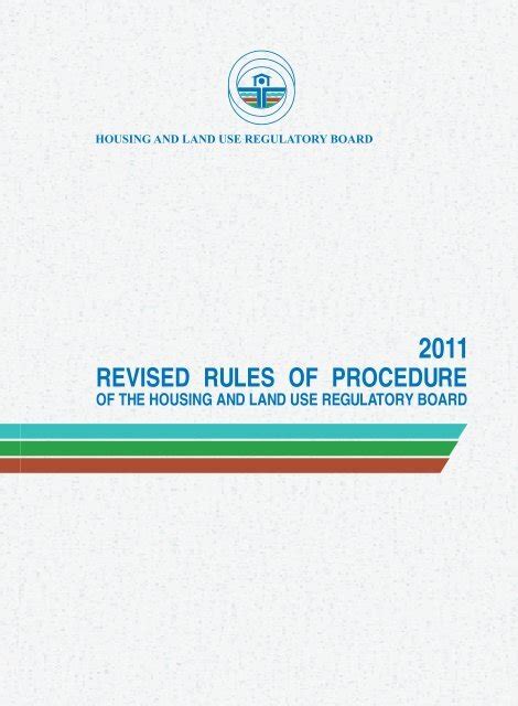 hlurb rules of procedure|2011 .